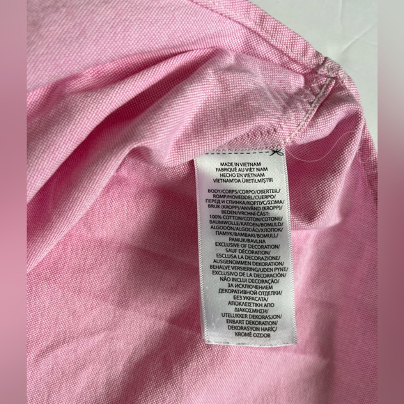 RALPH LAUREN pink cotton button-down boys shirt L 14/16 - Picture 5 of 5